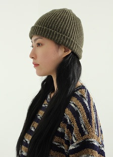 beanie 韩国代购 short golgi 线条针织筒帽 20FW