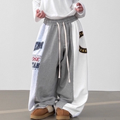 pants two 25F 韩国代购 cotton printed banding tone balloon