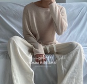 21S 早春半透薄款 THROUGH 韩国代购 KNIT SEE DETAIL 针织T恤