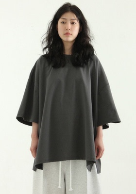 纯色宽松T恤slitcottontee(