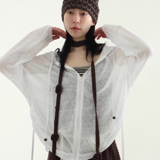 韩国代购25S/S ethnic lace net beanie蕾丝针织冷帽