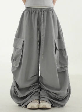 韩国代购25 pigmented paper cargo jogger banding pants工装裤