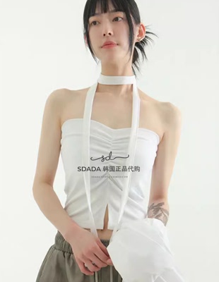 韩国代购纯色组合抹胸上衣设计师