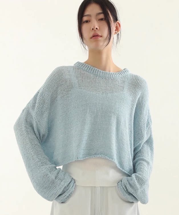 loosefitcroppedknit针织衫