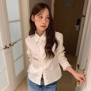 韩国代购25F/W FRILL SHIRTS 设计师衬衫上衣