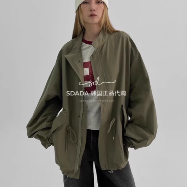 韩国代购24F/W High Neck String Field Jumper 夹克外套