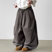 peach cotton button 韩国代购 snap pants balloon 25F 长裤