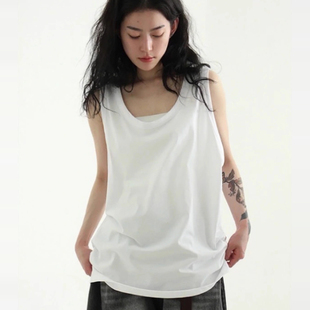 silket sleeveless cotton 韩国代购 unisex tee 宽松背心 25A