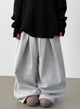 韩国25 pleated coton balloon banding pants 加绒捏褶卫裤