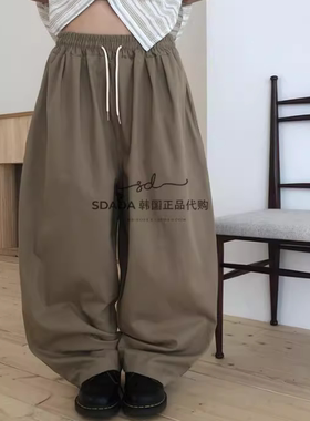 韩国代购25S/S TWO TUCK BALLOON PANTS 捏褶宽松风长裤