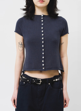 韩国代购25S/S Flower Stud Belt 铆钉牛皮腰带