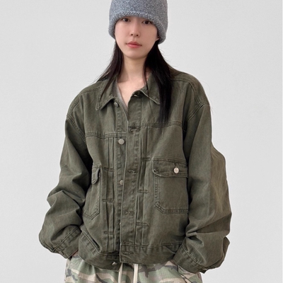韩国代购水洗做旧牛仔夹克UNISEX
