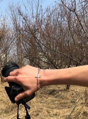 韩国东大门男手链代购十字架做旧