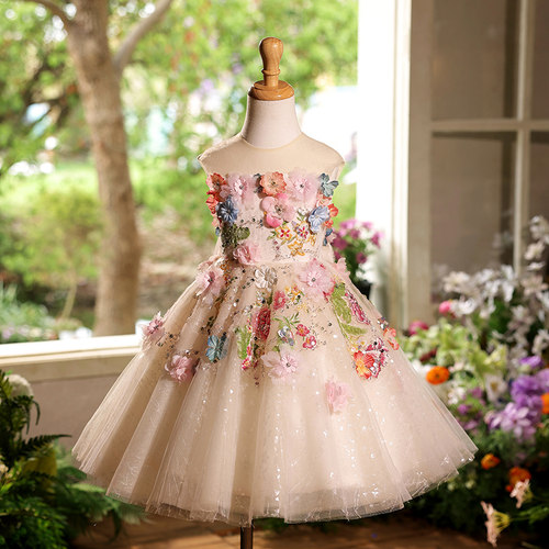 女童礼服森系小主持人走秀钢琴演出服生日周岁花童公主裙轻奢小众