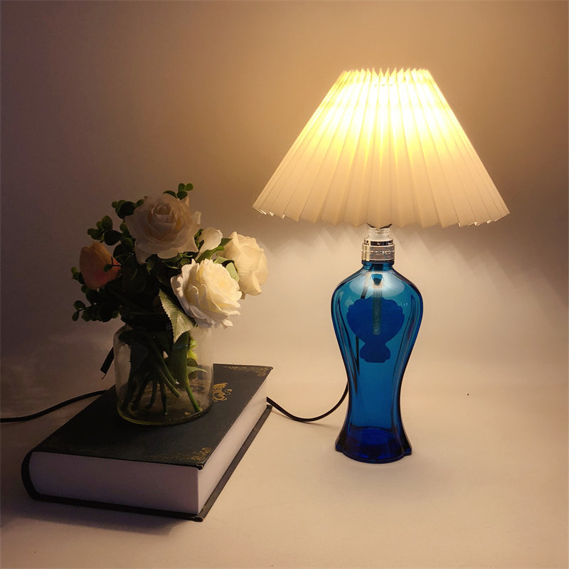 百褶台灯灯罩创意自制空酒瓶台灯床头卧室手工diy灯饰灯具配件