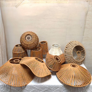 树枝灯罩藤编织复古中日式手工灯罩外壳通用台灯吊灯过道灯具配件