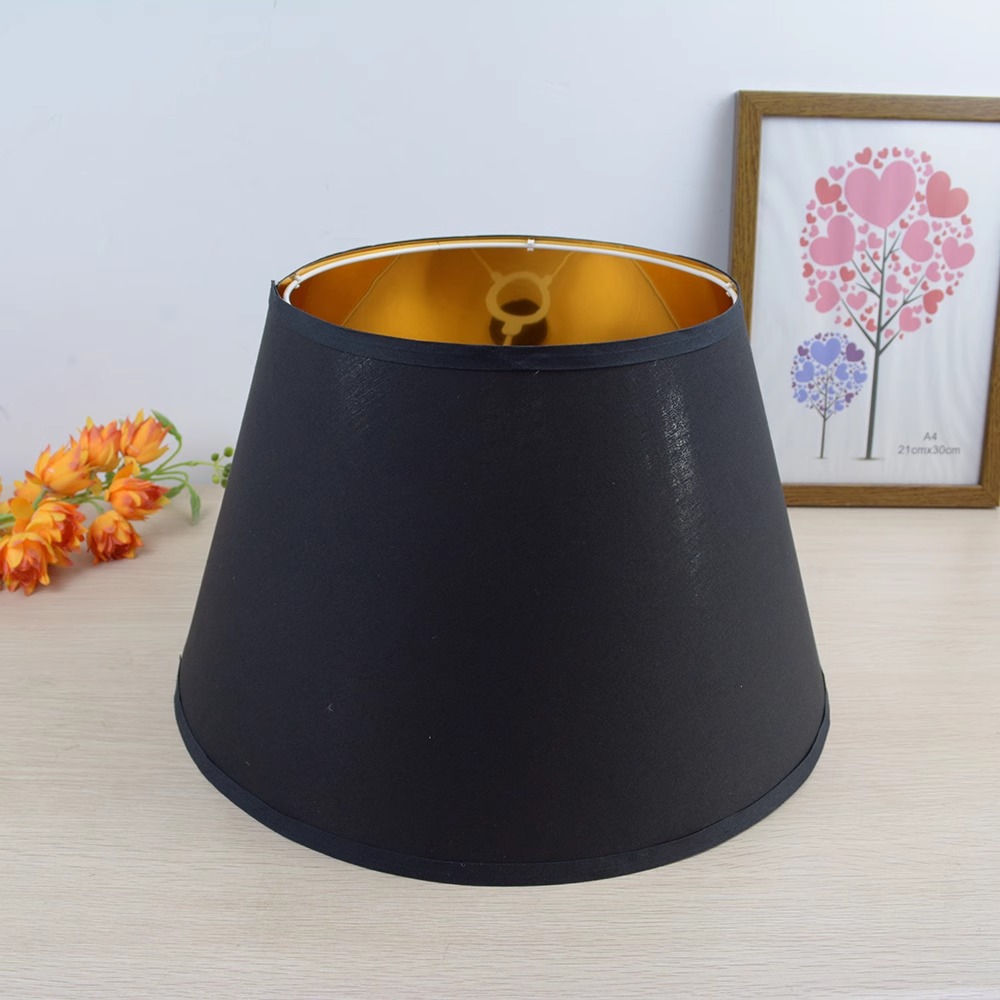 黑金色锥形布艺遮光KD可拆卸灯罩