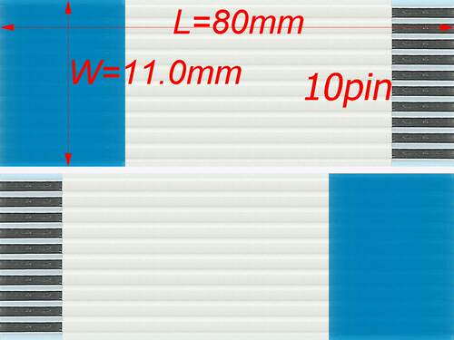 FPC软排线 FFC-1.0MM-反向-10P针-75/85/80MMB 反向宽11MM