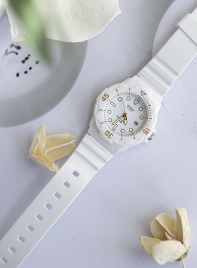 卡西欧女表 Casio运动时尚学生手表果冻色防水带日历LRW-200H-7E2