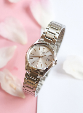 卡西欧手表 简约防水指针日历石英学生女士表LTP-1183A-7A V002D