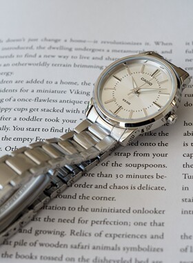 卡西欧Casio正品女表石英指针 简约钢带防水日常手表LTP-1303D-7A