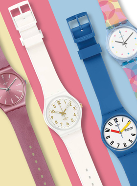 Swatch/斯沃琪手表 瑞士专柜正品炫彩学生情侣石英男表女表GW164