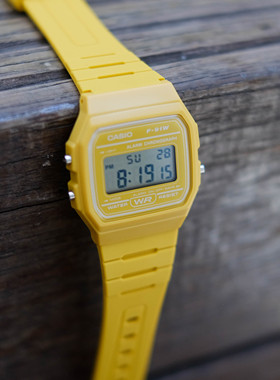 正品卡西欧CASIO学生男女防水手表 复古方块糖果色F-91WC-9A
