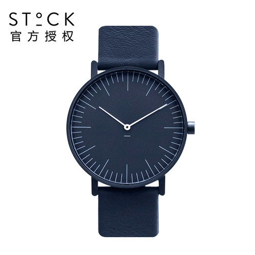 澳洲stock蓝色复古风超薄腕表