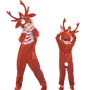 圣诞节儿童服装驯鹿演出服男童派对玩偶服女童小鹿表演服麋鹿秋冬