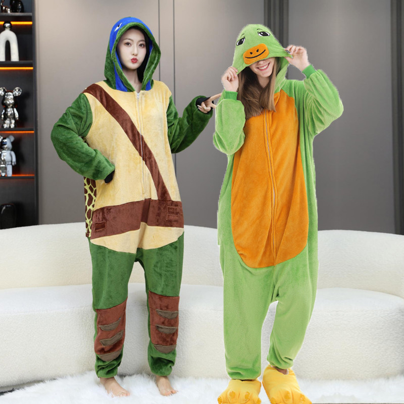 忍着神龟儿童服装男童玩偶服化妆舞会表演服装睡衣派对女乌龟成人