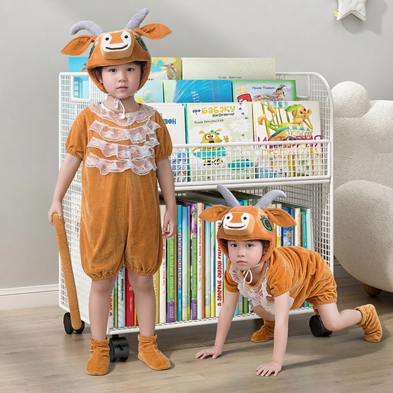 六一幼儿园舞台剧老水牛演出服卡通黄牛舞蹈服儿童小牛衣服夏短袖