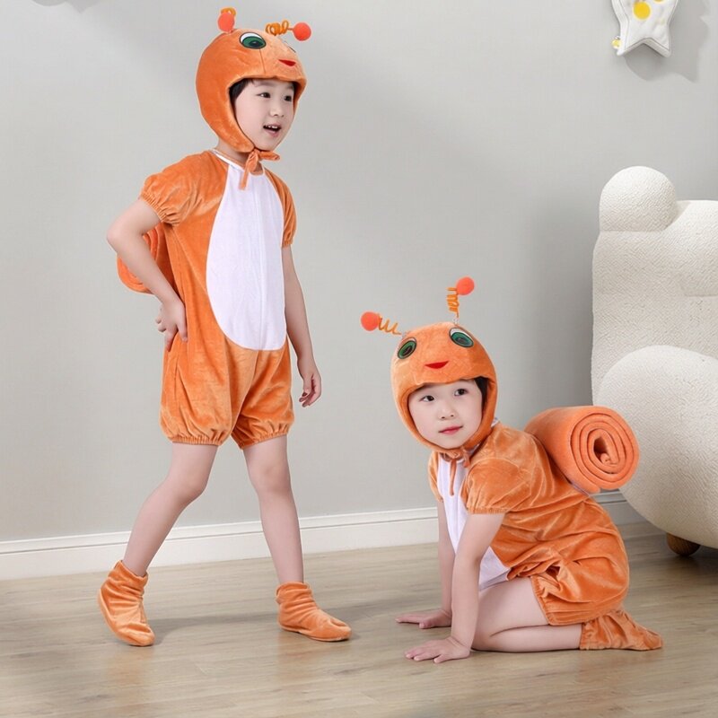 六一儿童小蜗牛唱歌演出服幼儿园动物服装环保时装秀亲子装男女夏