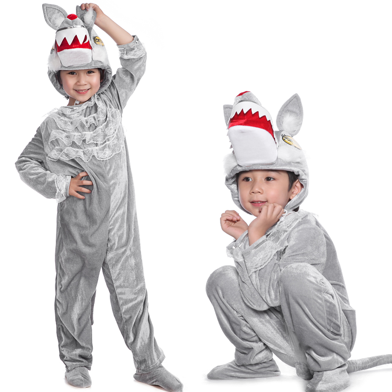 大灰狼服装儿童cos服男孩演出服动物话剧表演服幼儿园狼来了成人5