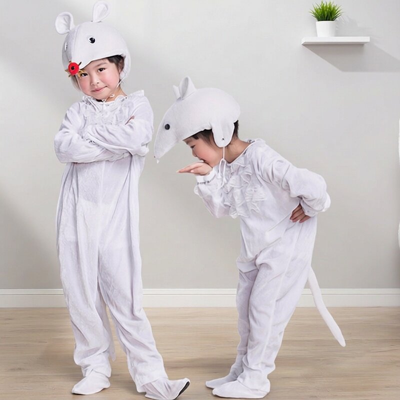 元旦幼儿园课本剧角色扮演服装小白鼠衣服猫和老鼠演出服动物表演