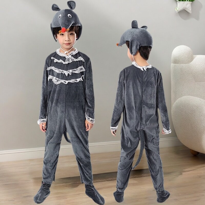 儿童小老鼠演出服舞台剧猫捉老鼠道具服装动物舞蹈服幼儿园童话剧