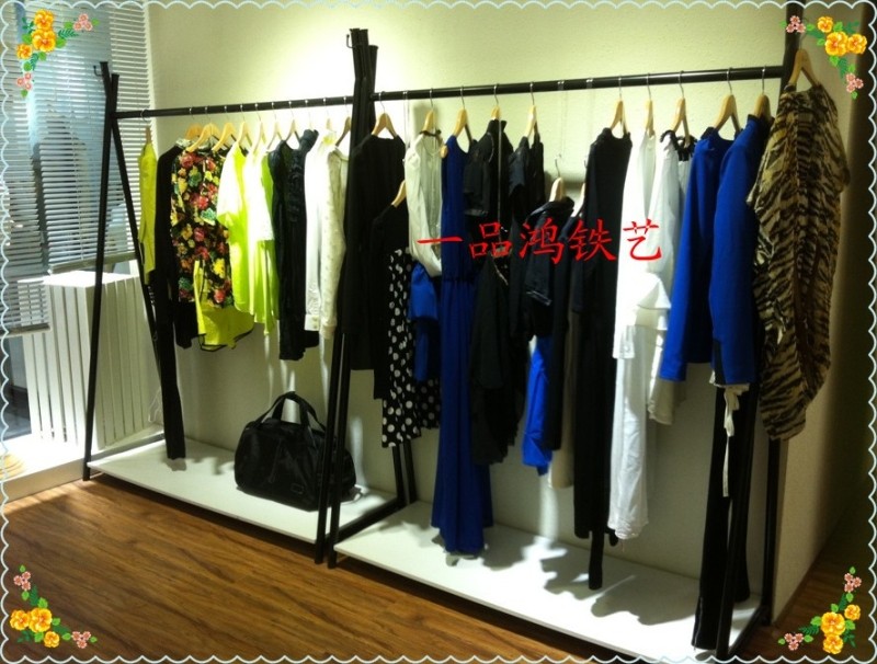 铁艺服装展示架服装店衣架落地鞋包货架男女装侧挂衣架中岛架包邮