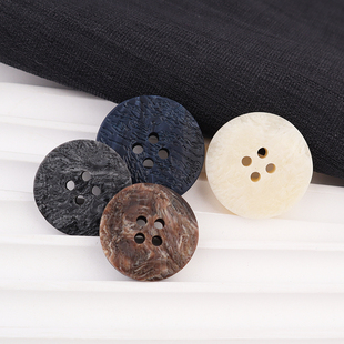 高档树脂石纹理四眼大衣风衣外套西装 30mm 纽扣扣子西男女服饰15