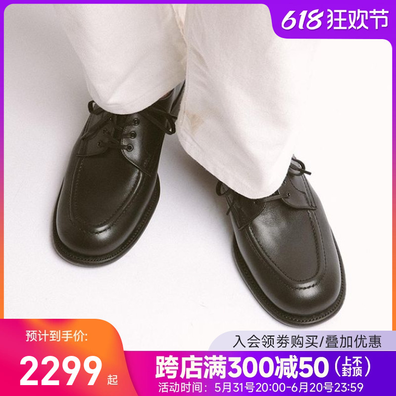 日版限定 sanders复古军事线小牛皮经典阔头军版u-tip皮鞋1946bow