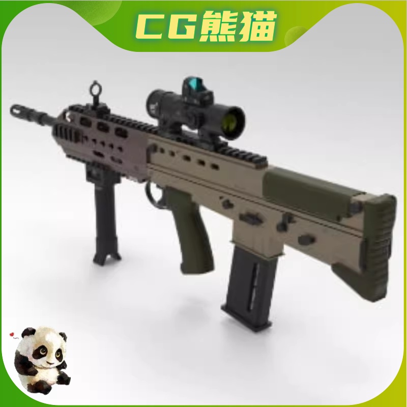 UE4虚幻5 SA80 L85A3 Weapon (Fps-Tps) 低多边形武器模型道具