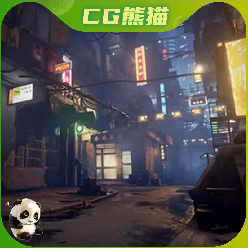 UE4虚幻5 Forgotten Alley遗忘的小巷黑暗夜晚街道场景