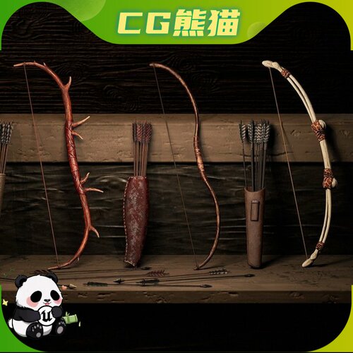 UE5虚幻5 Modular Longbow Pack Game-Ready 游戏模块化长弓武器