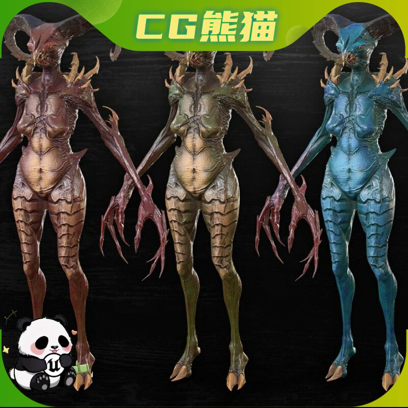 UE4虚幻5 Demoness Alien 奇幻游戏恶魔少女角色模型