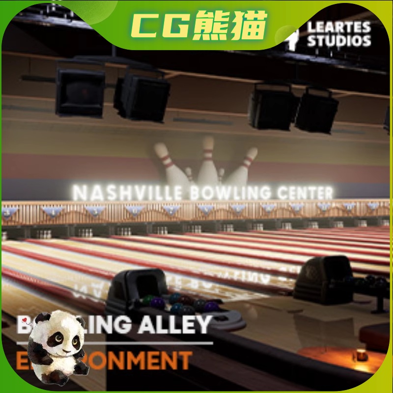 UE4虚幻5 Bowling Alley保龄球台球吧台场馆室内模型场景道具