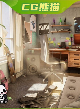 UE4虚幻5 Will's Room Environment 威尔的房间模型场景