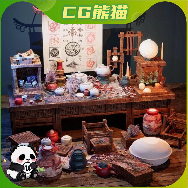 Unity3D Chinese Props / 35 Assets 中国古代国风瓷器道具