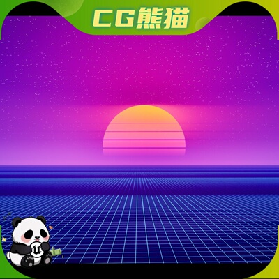 UE5.1-5.8 Synthwave Modular Environment Creator 合成波风格