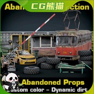 UE4虚幻5 14 Abandoned Street Props Pack 废弃街道道具模型