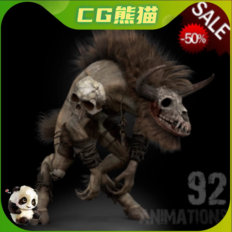 UE4虚幻5 Gloomfang Beast 忧郁野兽低聚游戏角色模型