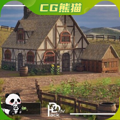 UE5虚幻5 Medieval Farm House 76 Assets 中世纪农舍房屋环境