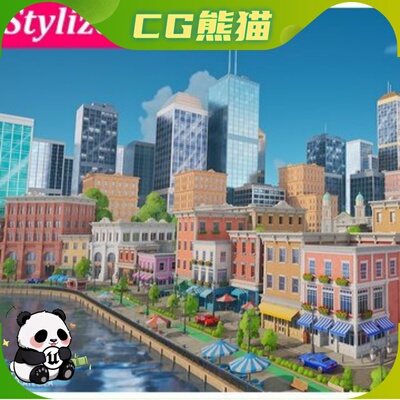 UE5虚幻5.2-5.7 Stylized Big City Pack 风格化模块化大城市场景